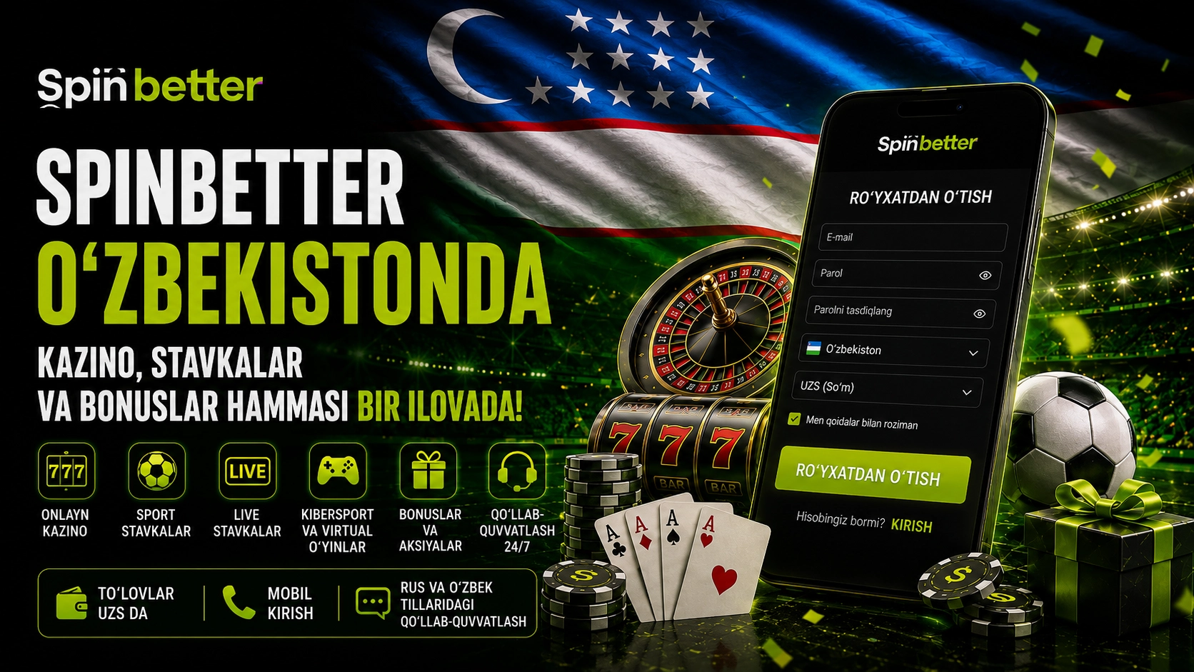 SpinBetter Registration uz